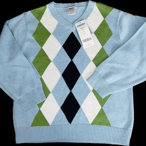 Gymboree boys argyle v-neck sweater size XS (3-4) NEW tags attached spring vibe